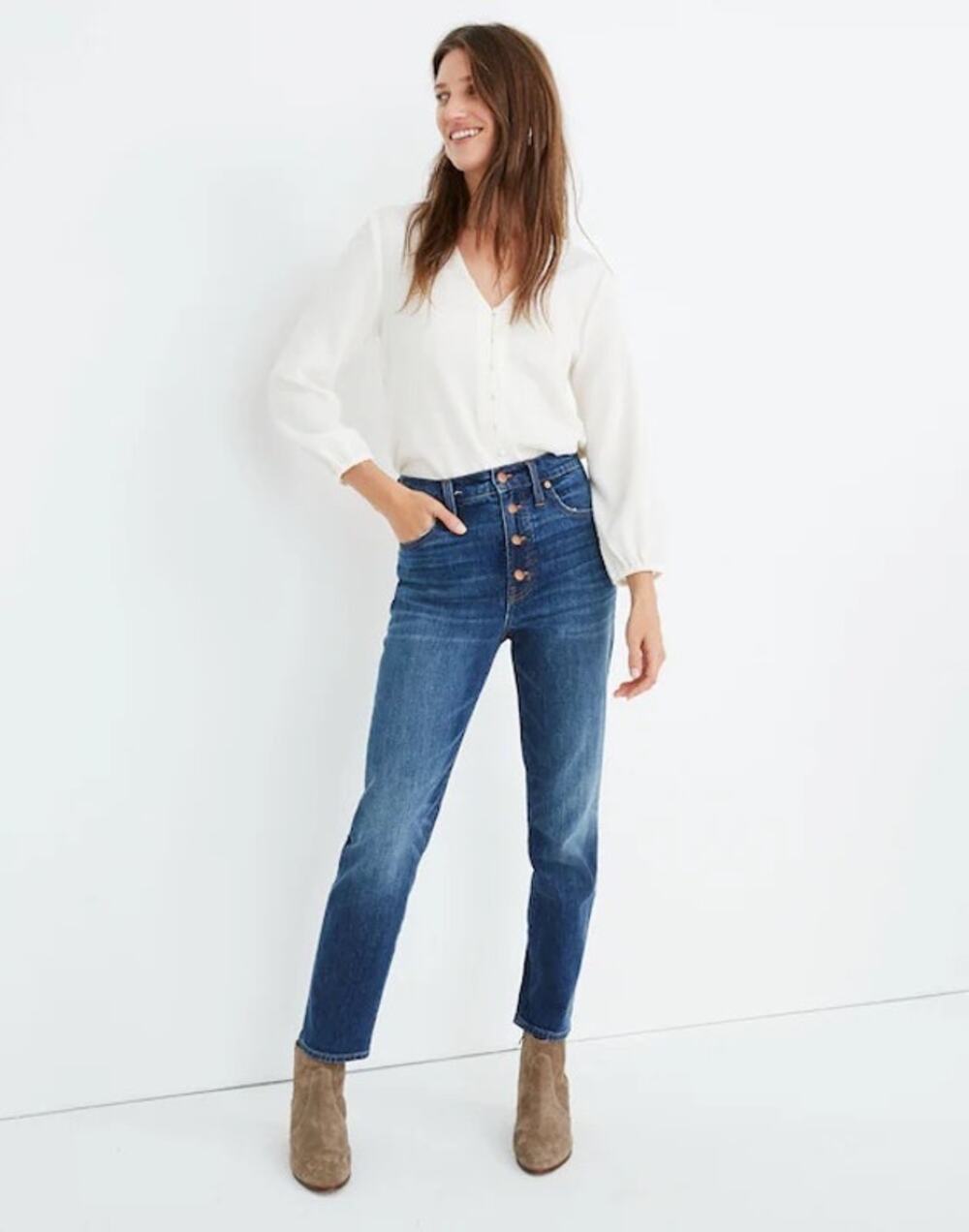 The Perfect Vintage Jean in Barnsdale Wash: Button-Front Edition size 26